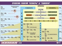 Таблица демонстрационная "Сравнение понятий изомер и гомолог" (винил 70x100) - fgospostavki.ru - Сочи