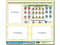 Стенд информационный "Правила техники безопасности в кабинете физики" (75*70, 3 кармана) - fgospostavki.ru - Сочи