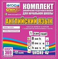 Динамические раздаточные пособия. Английский язык (карточки). Касса букв и слогов с набором интерактивных таблиц. - fgospostavki.ru - Сочи