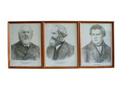 Портреты выдающихся физиков (деревянная рамка, под стеклом) - fgospostavki.ru - Сочи