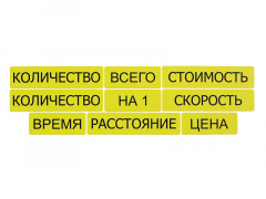 Набор магнитных карточек "Опорные слова к задачам" (желтый) - fgospostavki.ru - Сочи