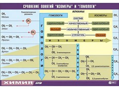 Таблица демонстрационная "Сравнение понятий изомер и гомолог" (винил 70x100) - fgospostavki.ru - Сочи