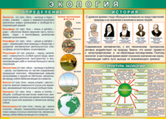Таблица "Экология. Определения и история" (100х140 сантиметров, винил) - fgospostavki.ru - Сочи