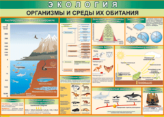 Таблица "Организмы и среды их обитания" (100х140 сантиметров, винил) - fgospostavki.ru - Сочи
