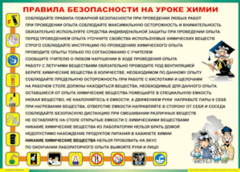 Таблица "Правила безопасности на уроке химии" (100х140 сантиметров, винил) - fgospostavki.ru - Сочи