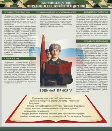 Стенд "Уставы. Закон военной службы. Военная присяга" - fgospostavki.ru - Сочи