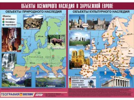 Таблица демонстрационная "Объекты всемирного наследия в Зарубежной Европе" (винил 100*140) - fgospostavki.ru - Сочи