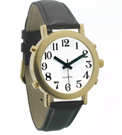 Часы для слабовидящих людей с белым циферблатом на кожаном ремешке - fgospostavki.ru - Сочи