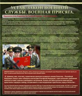 Стенд "Устав. Законы военной службы. Военная присяга." - fgospostavki.ru - Сочи
